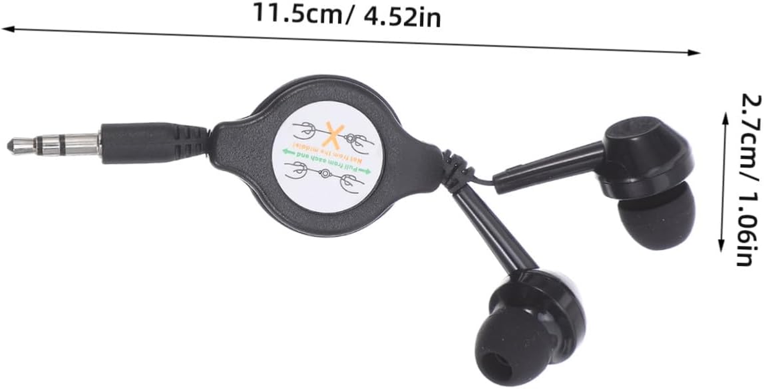 DOITOOL 2Pcs Double-Pull Retractable Earphones Wired for Boys and Girls Ear Earbuds Portable Retractable Headphones for Running and Sports Activities image number 2