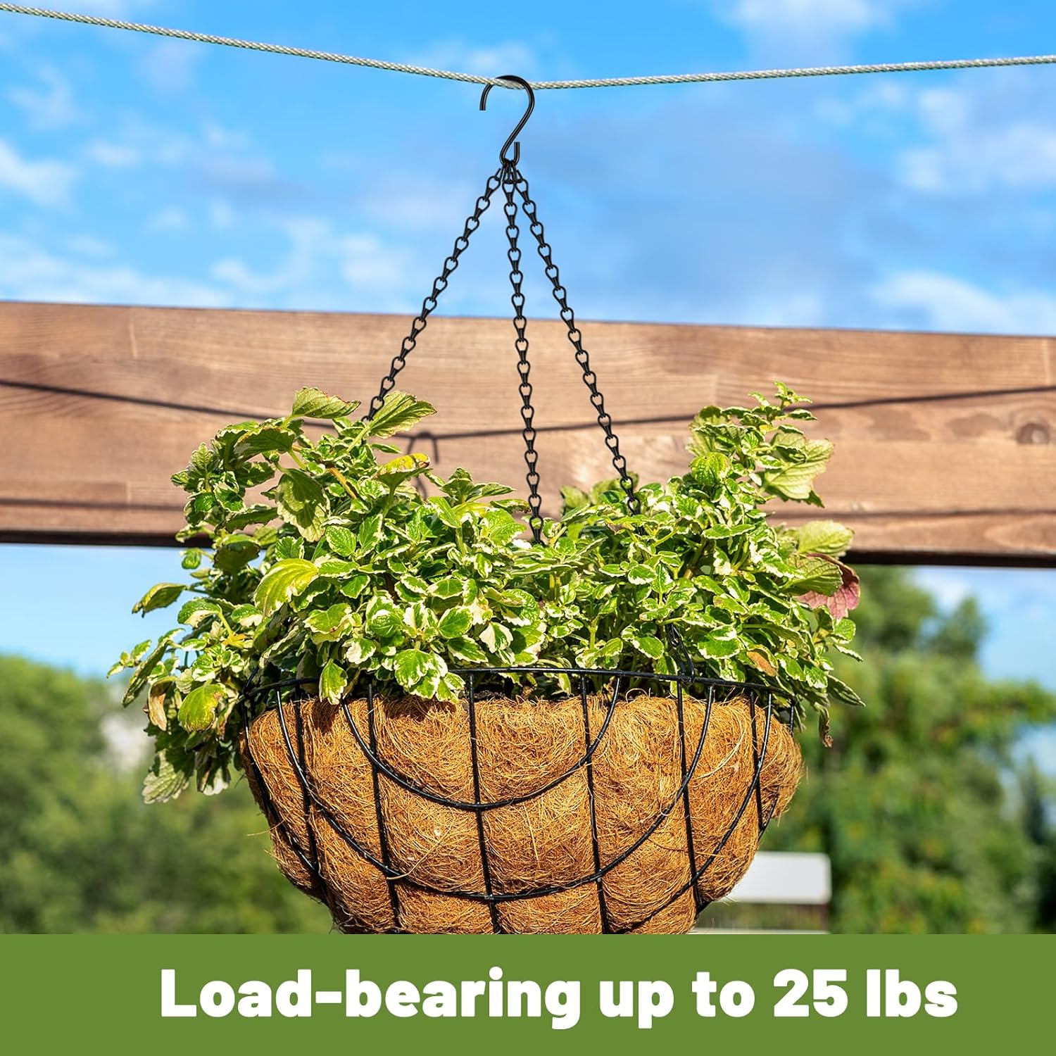 4 Pack 18Inch Hanging Basket Chain,Black Hanging Chain with Hooks Flower Pot Chain Replacement Plant Hangers for Bird Feeders,Planters Wind Chimes and Decorative image number 3