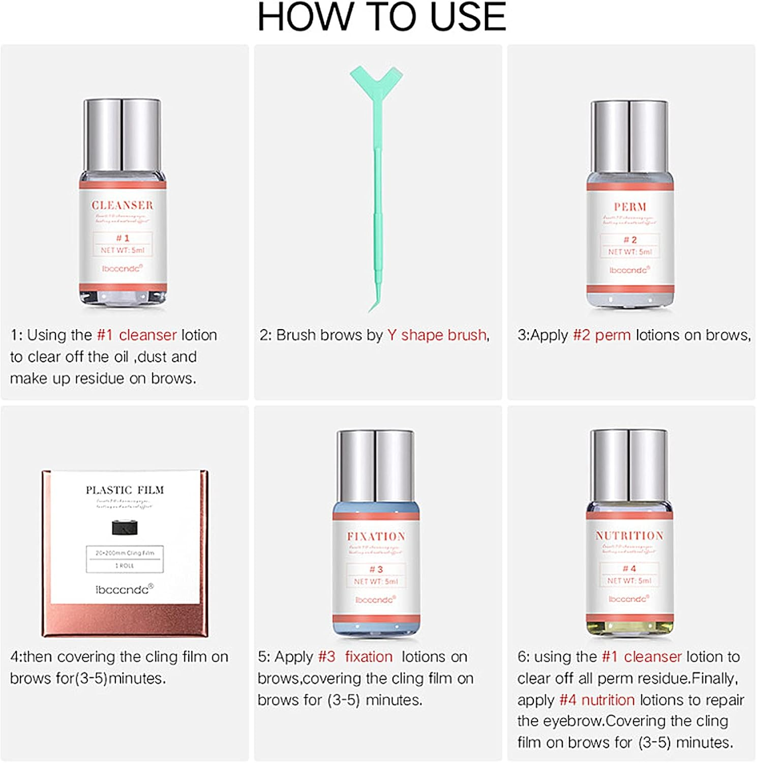 Domary Brow Lift Kit Eyebrow Lamination Set with Eyelash Brushes Combs Plastic Film Brow Perm Kit DIY Eyebrows Lifting Styling Kit for Beautiful Eyebrows Long-Lasting for Salon & Home Use image number 6