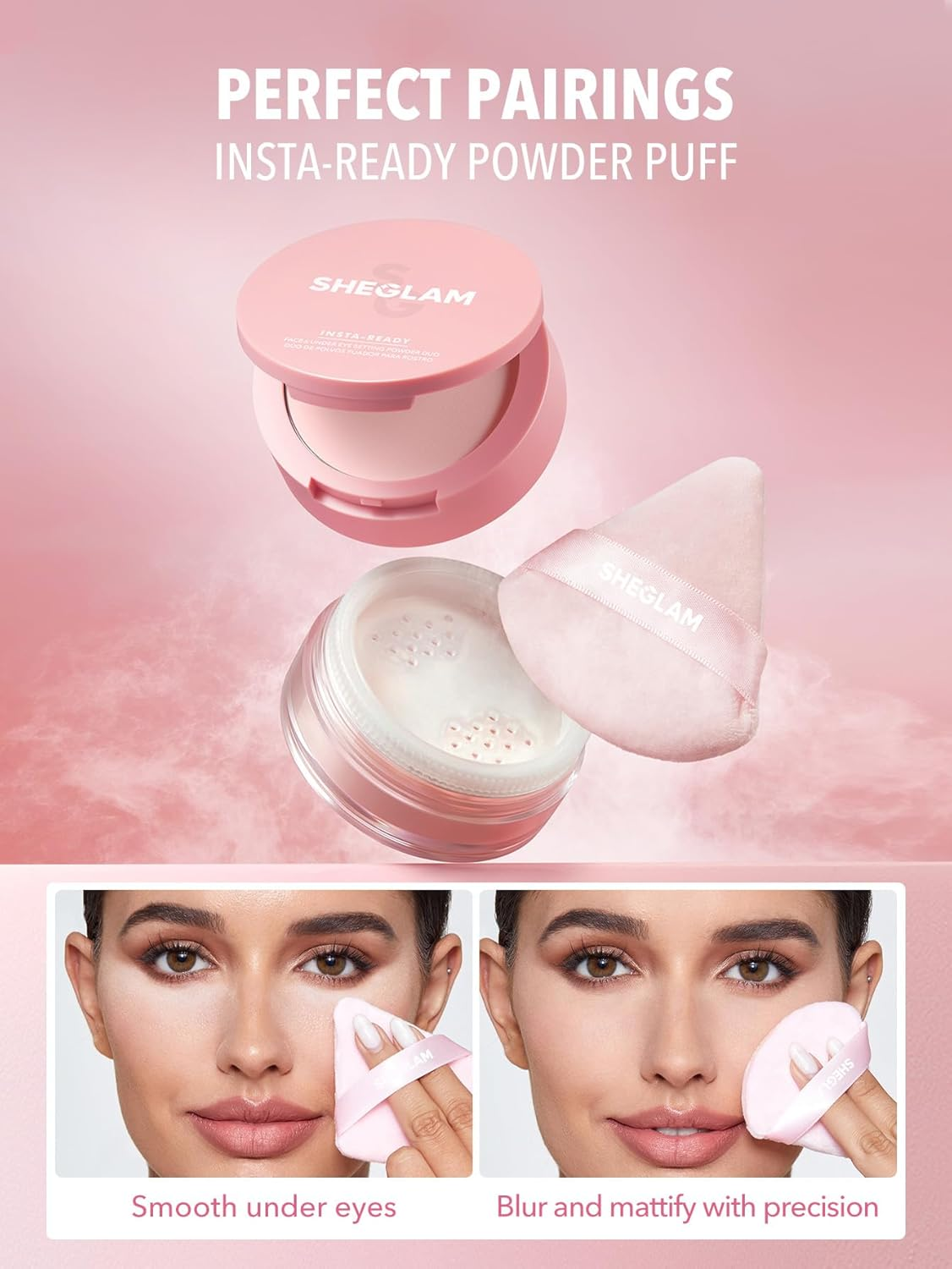 SHEGLAM Insta-Ready Face Powder Loose under Eye Setting Powder-Bubblegum image number 2
