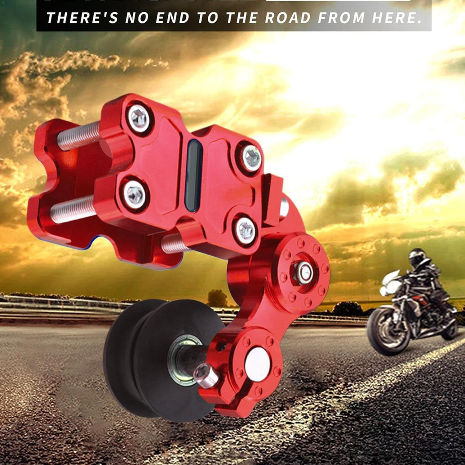 Motorcycle Chain Tensioner Tool | Automatic Motorbike Chain Adjuster Tensioner | Modified Chain Adjuster Tool for Riding, Motorcycling Gear for Men - Black image number 7