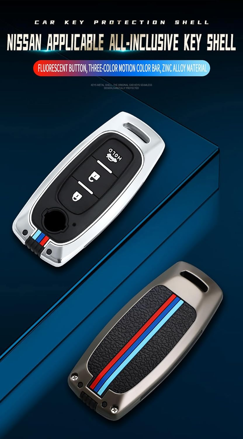 TECART Key Fob Case Cover Fit for Nissan Key Fob Keychain Key Housing Key Accessories Protector 2/3/4 Buttons