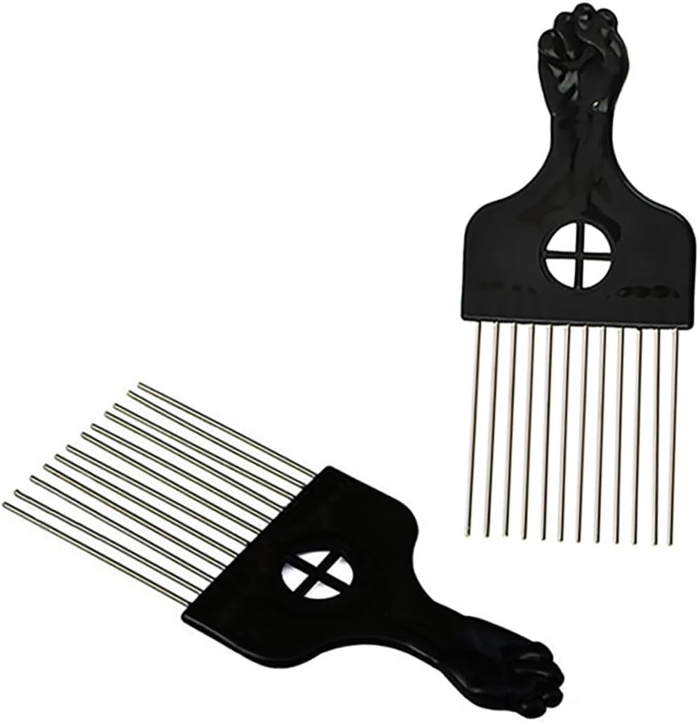 SOESFOUFU 2Pcs Professional Hair Comb Steel Needle Fan Combs Hairdressing Supplies for Styling image number 3