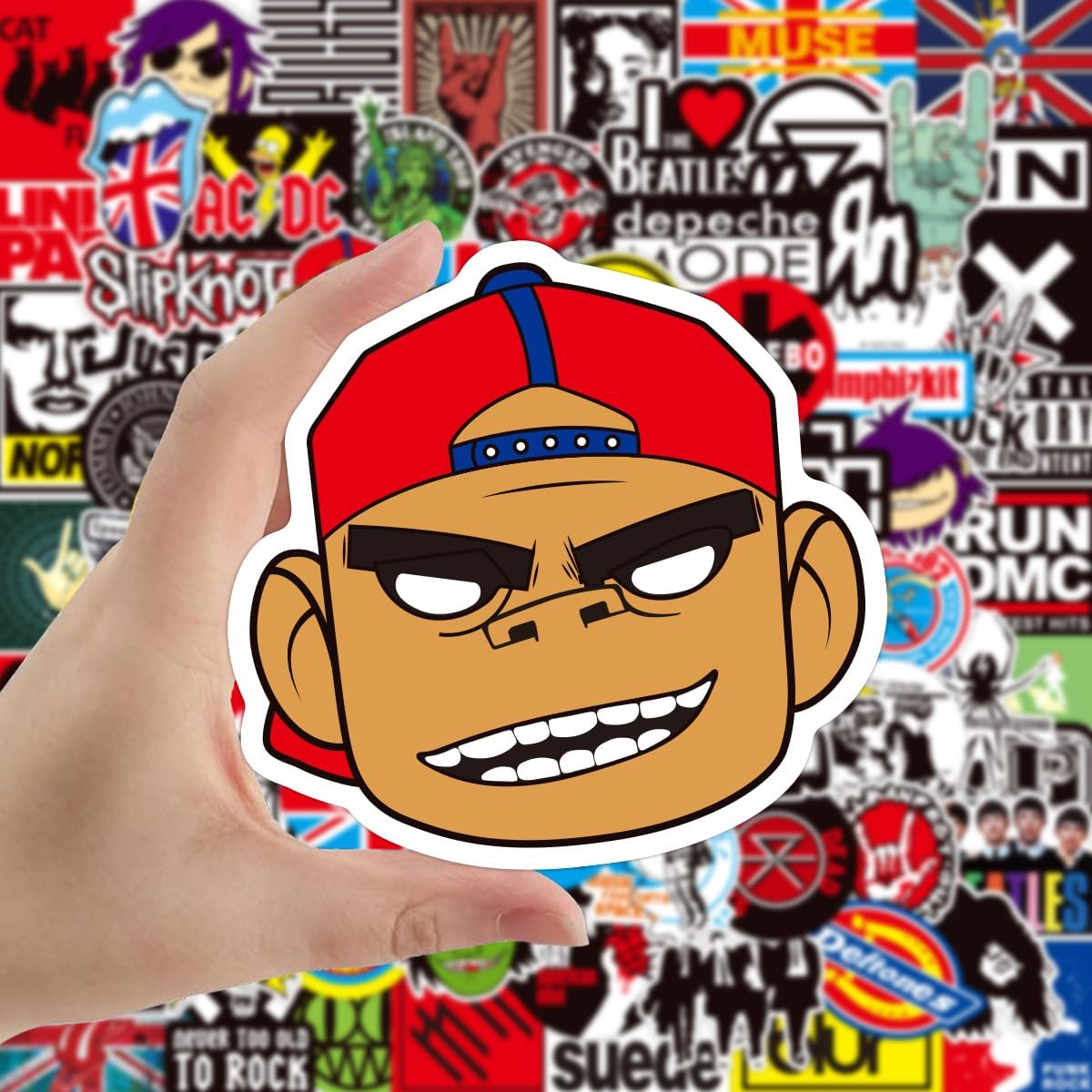 100PCS Rock and Roll Stickers, Punk & Retro Music Vinyl Decals for Laptop, Guitar, Skateboard, Motorcycle, Car & Luggage, Trendy Rock and Roll Aesthetic Stickers for Music Lovers & DIY Decoration image number 2