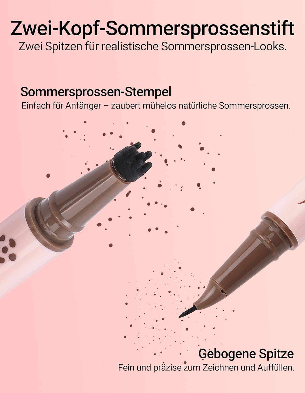 Erinde Natural Freckle Pen Makeup, 2-In-1 Dual Ended Faux Freckle Stamp & Microblading Freckle Pen, Long - Lasting & Waterproof Quick Dry, Curved Precision Tip for Natural Lifelike,#2 - 1 image number 3