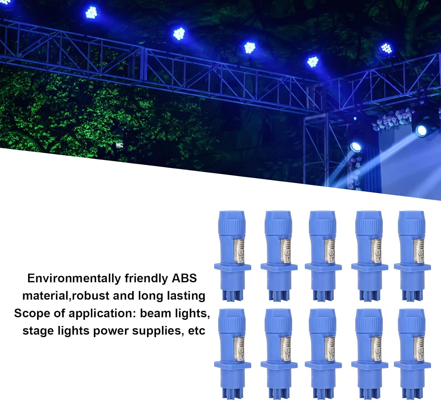 20A Professional Stage Light Power Cable Plug, 3 Pin Aviation Connector, Safety Assurance, Material, for Beam Lights image number 5