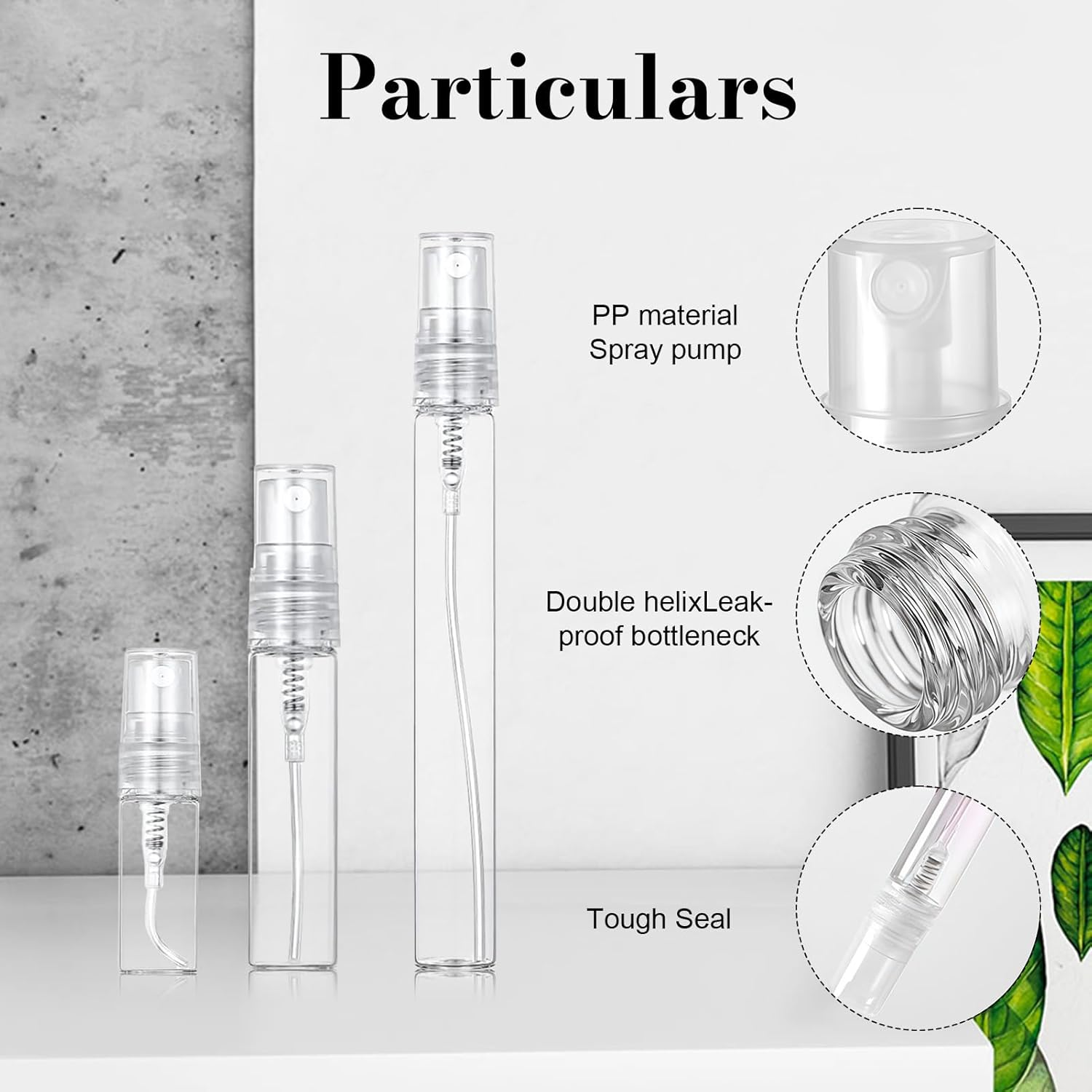 Debbery 12Pcs Mini Spray Atomizer Empty Bottles, Sizes in 2Ml, 5Ml, 10Ml, Portable Mist Plastic Refillable Sample Bottle, for Travel, Perfume Sampling and Carrying Liquid Cosmetics image number 6
