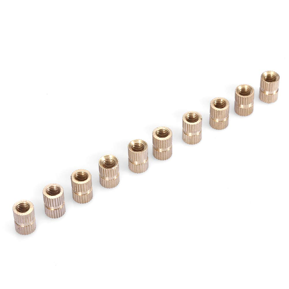 Brass Cylinder KNURLED round Insert Embedded Nuts for Various Projects (M6*12L*8.3MM) image number 6