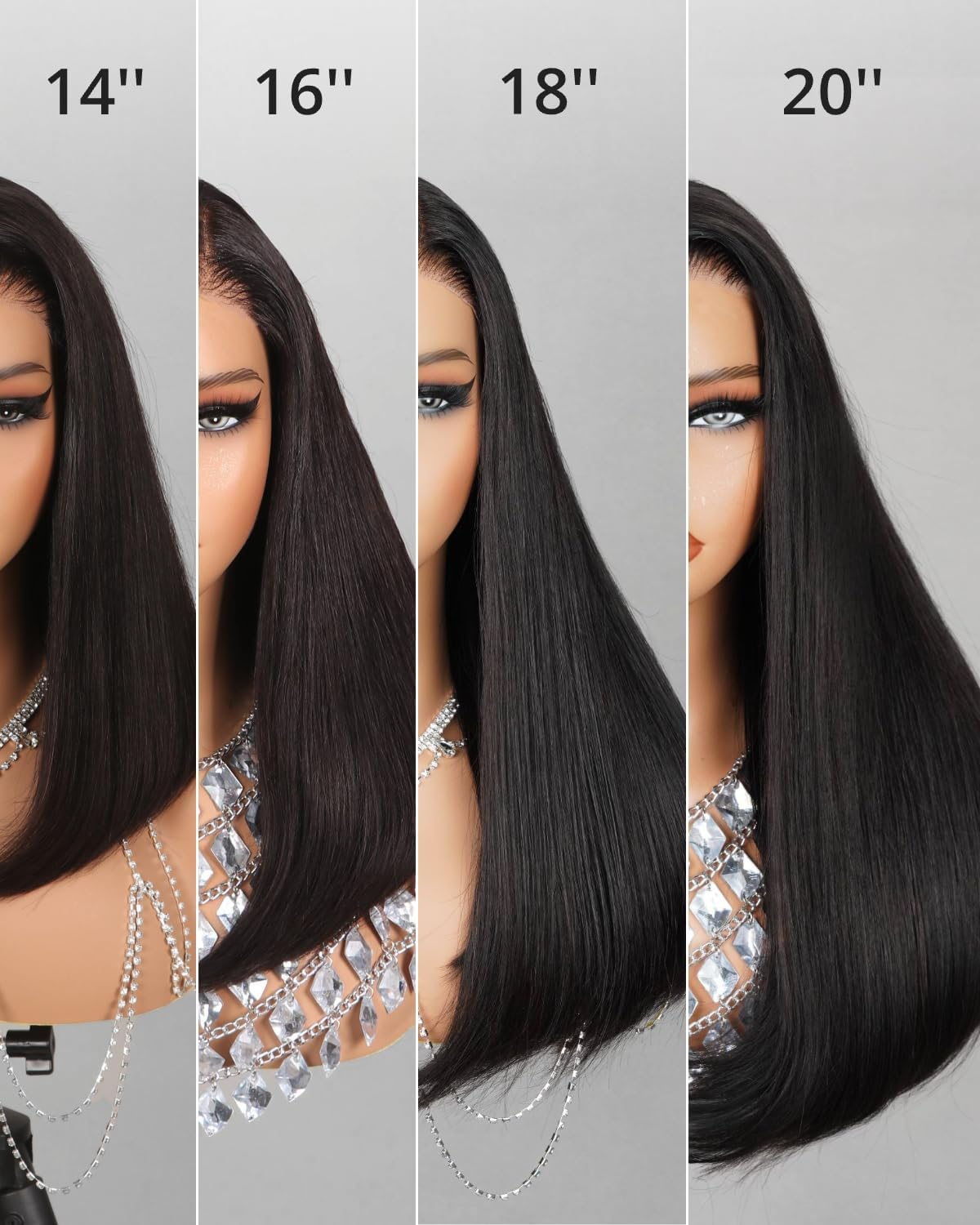 MEGALOOK Salon-Quality Ready to Go Glueless Wigs Human Hair 220% Density Pre Cut HD Lace 5X6 Pre Cut Lace Frontal Wig 12A Silky Straight Wig Human Hair Real Pre Plucked Bleached Tiny Knots 18 Inches image number 7