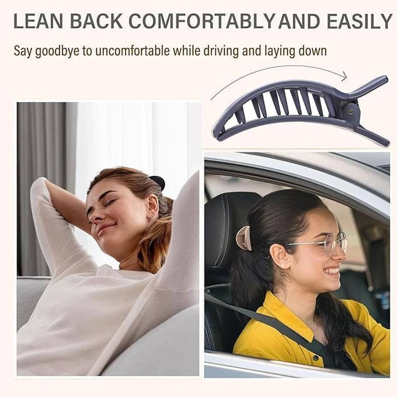 Square Flat Hair Claw Clips, 4Pcs Flat Square Hair Clips Square Flat Hair Claws,Square Flat Hair Claws Hair Clips,Medium Matte Lay Flat Hair Clips,Strong Hold Matte Claw Clips Lay Flat Claw Clips