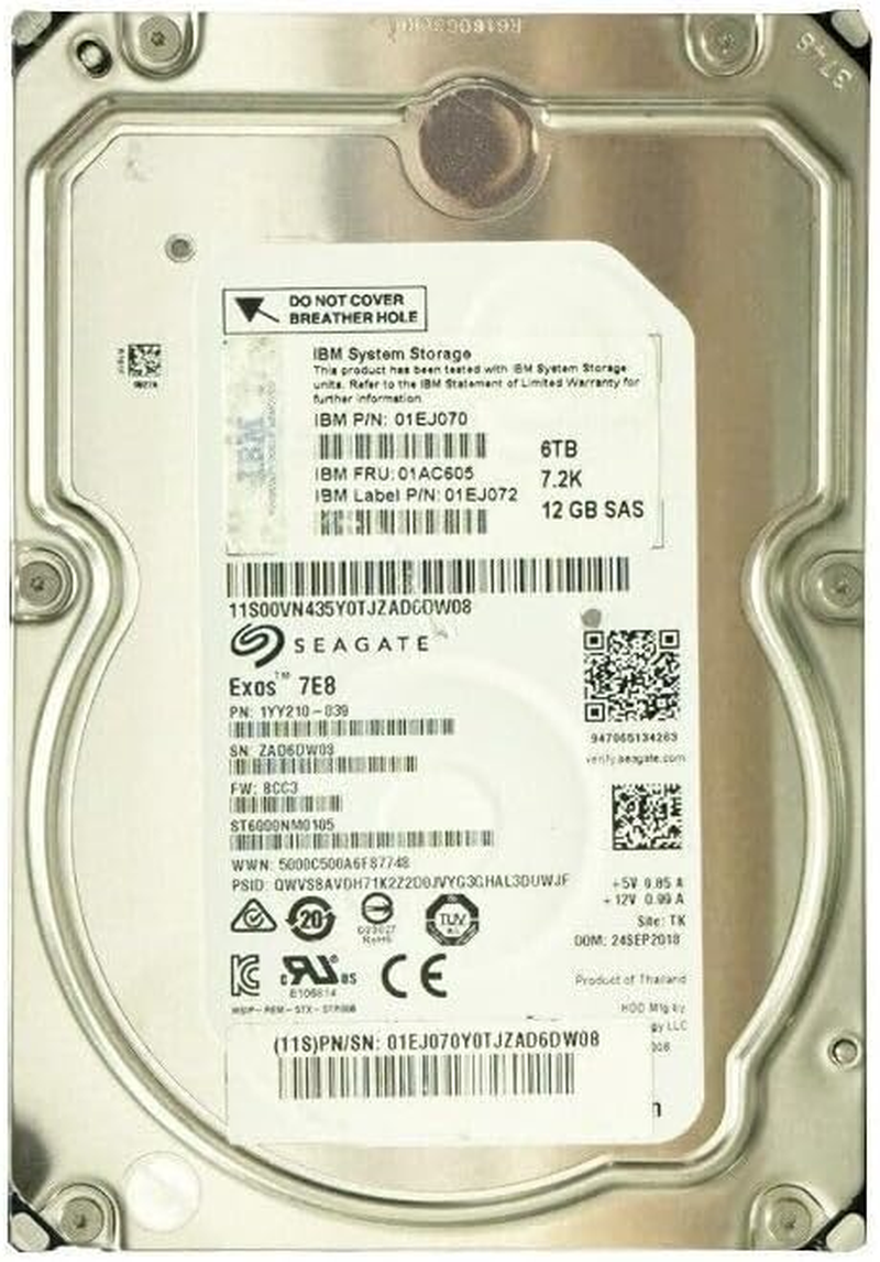 Seagate 6Tb 3.5" SAS 12 Gbps HDD 7200 RPM Use for Server (Renewed)