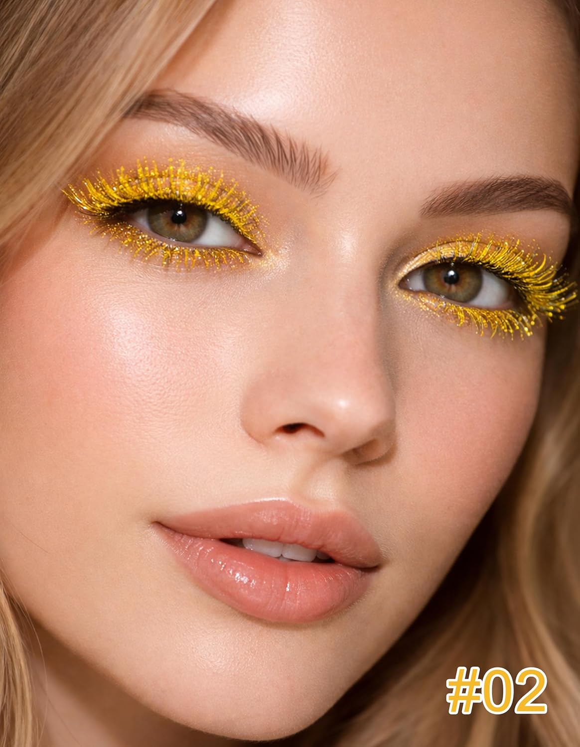 Erinde Glitter Sparkle Mascara, Gold Shimmer Lash Mascara for Lengthening & Defining Lashes, Lightweight Buildable Glitter Mascaras, Long Wearing Lash Makeup for Party Festival Daily Eye Look #02 image number 6