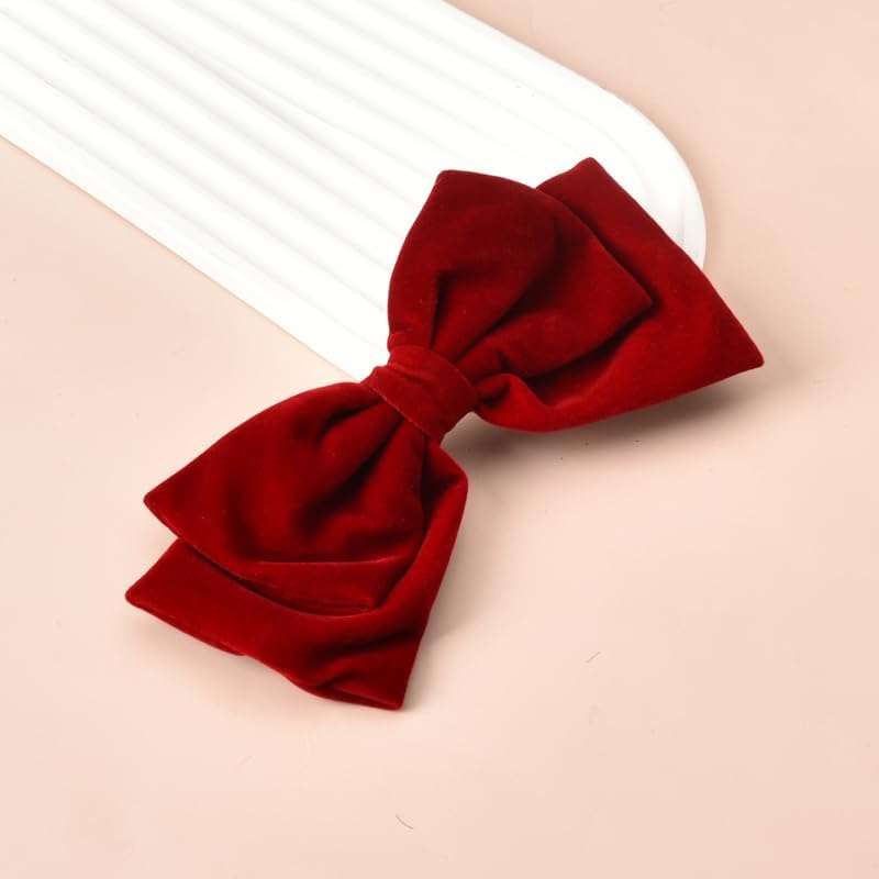 Christmas Hair Bows for Women and Girls - Large Red Bowknot Hair Clips, Decorative Big Halloween Barrettes, Hair Accessories for Ladies image number 1