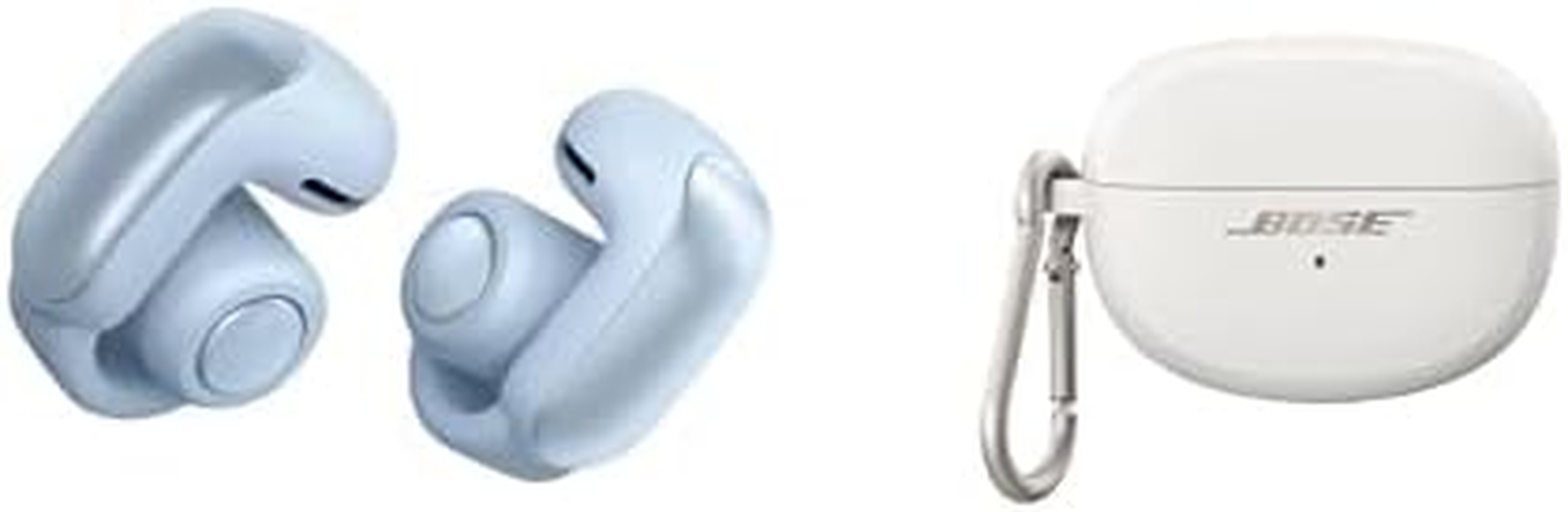 Bose Ultra Open Earbuds (Moonstone Blue) with Bose Silicone Case Cover (White Smoke)
