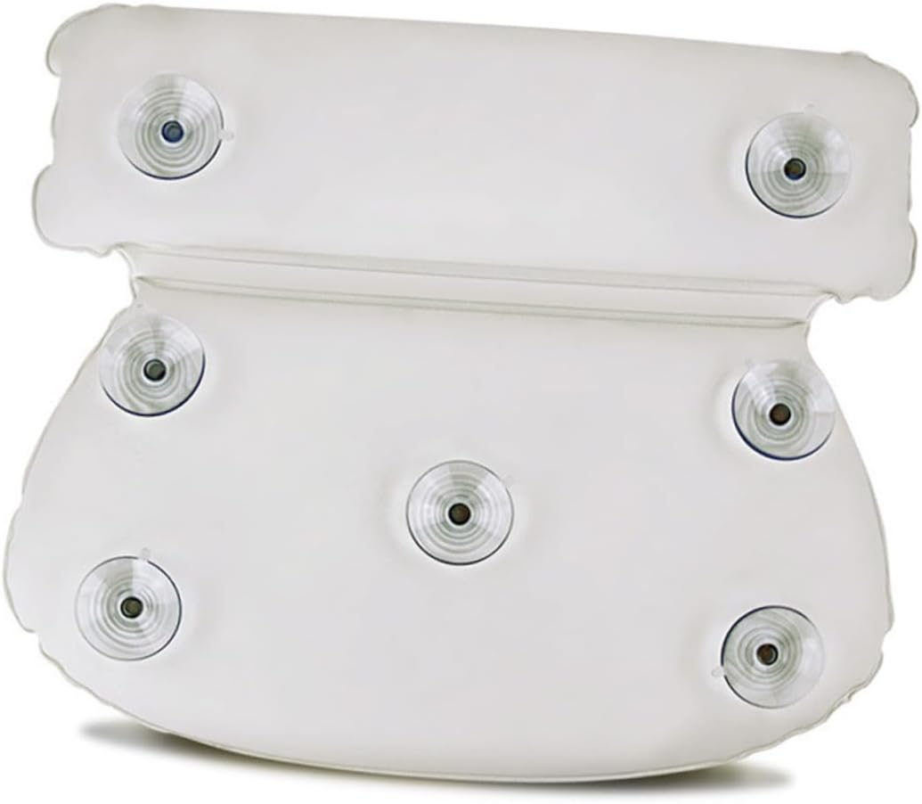 Gatuida Bath Pillow Sponge Bath Cushion for Tub Spa Slip Resistant Powerful Suction Cups Comfortable Back Support for Bathing White image number 1