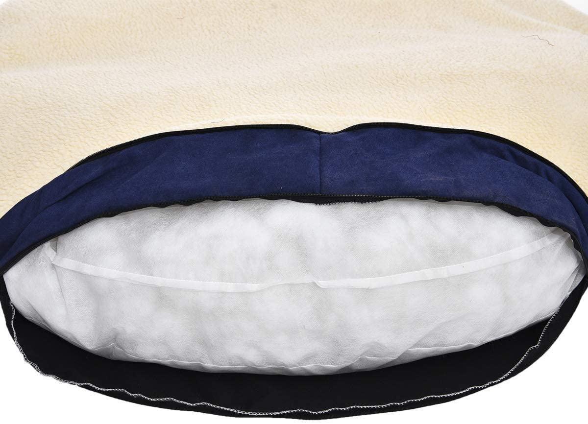 Amazon Basics Cozy Pet Cave Bed, Medium, 76 X 76 X 32 Cm, Blue image number 3