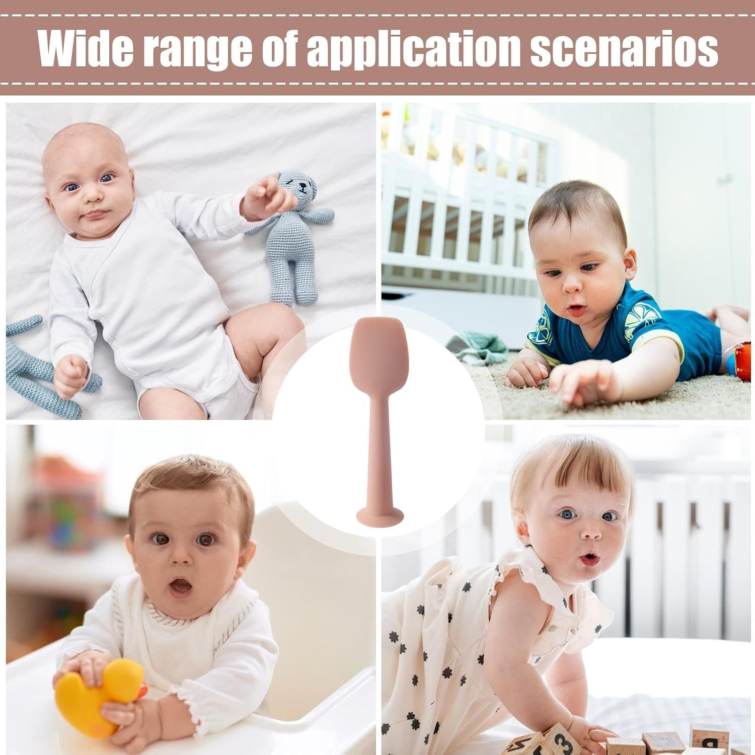 Diaper Paste Spatula - Silicone Baby Cream Spatula,Flexible Soft Balm Tool Paste Applicator Wipe for Rash Cheeks Travel Nursery Daycare image number 6