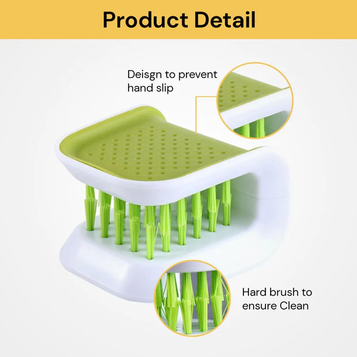 EZONEDEAL Blade Brush Knife Cleaner Chopsticks and Fork Cleaning Brush Cutlery Cleaner Utensil Bristle Scrubber Double Sided Spoon Knives Washing Brush-White + Green image number 2