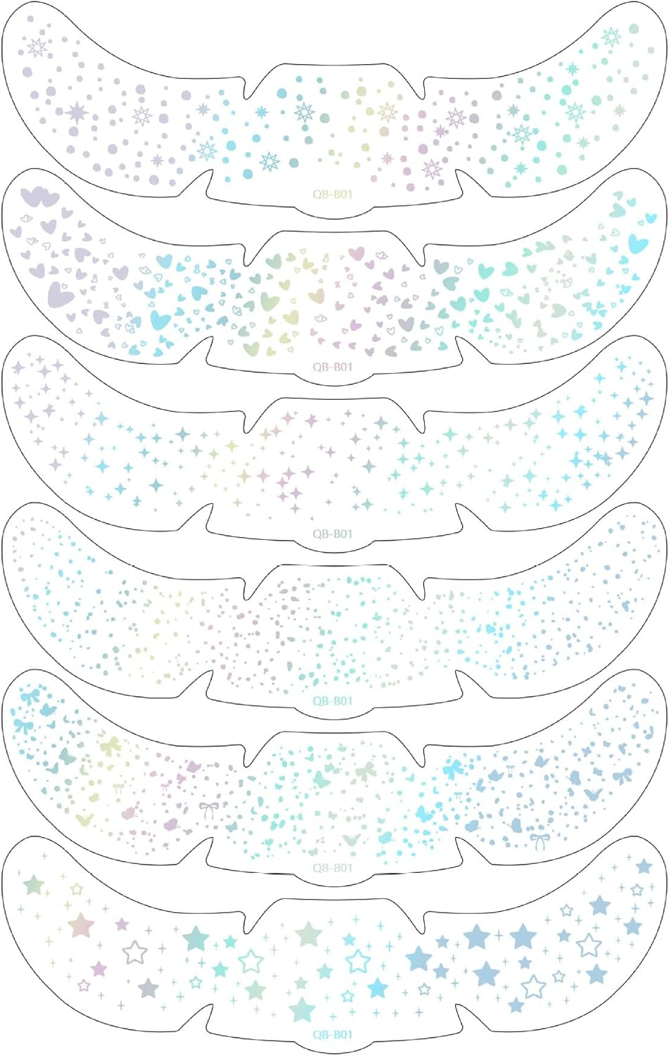 WANXTY Glitter Freckles, Holographic Face and Body Glitter Tattoo Sparkle for Women Gold Glow Cosmetic Star Makeup Accessories for Festival Rave (Holographic) (Blue) image number 5