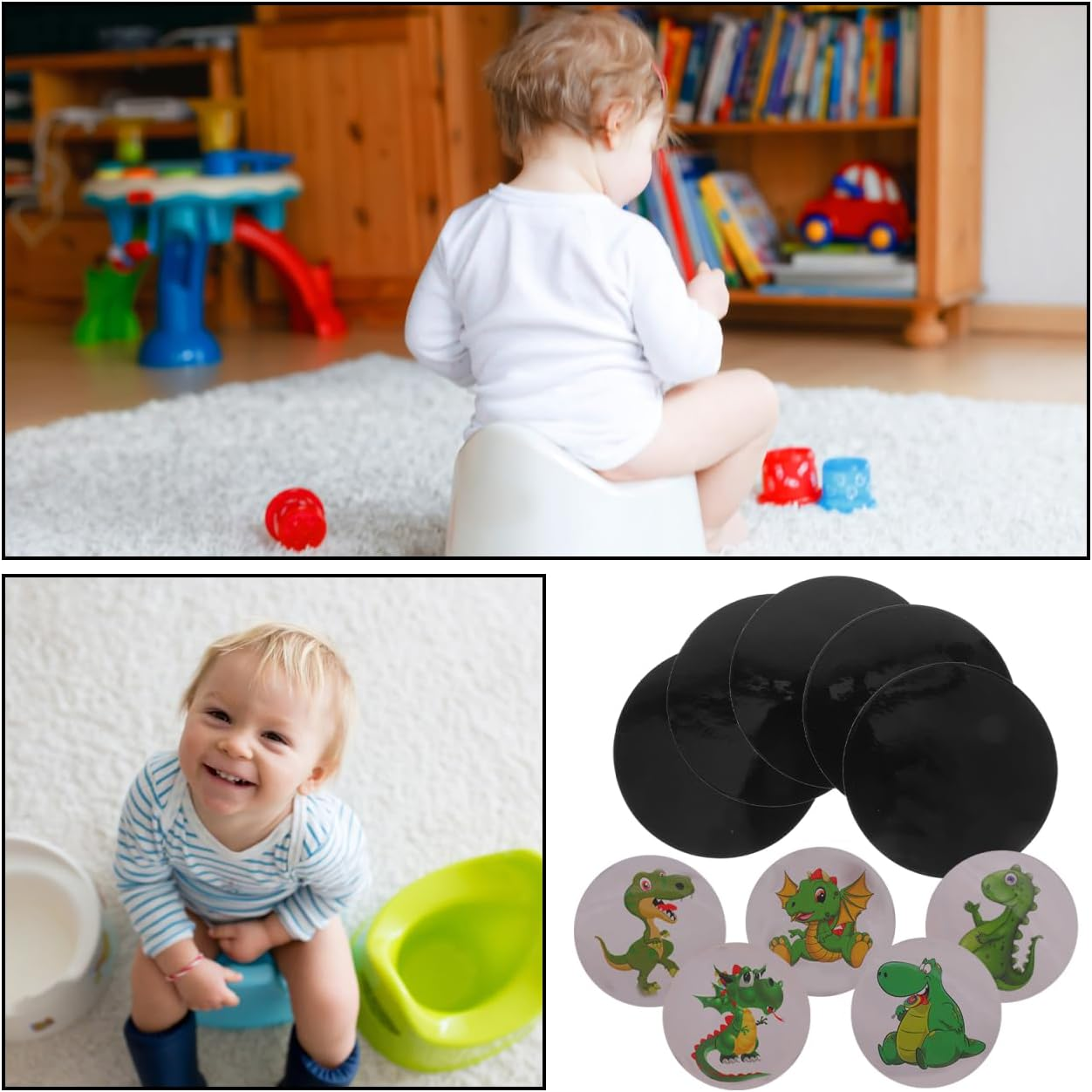 Vaguelly Toilet Training Wee Targets Stickers 20Pcs Thermochromic Potty Stickers for Toddlers image number 1