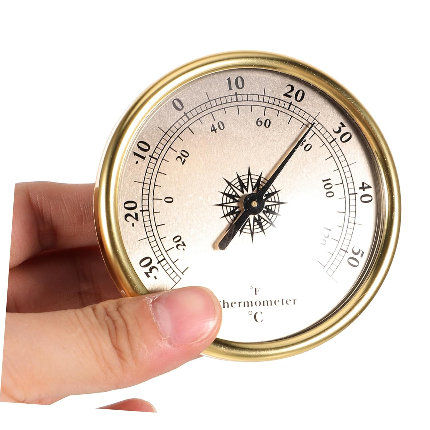 Wall Mount Temperature Gauge Thermometer for Home and Weather Monitoring Clear Scale Compact round Design Read Temperature for Indoor Use image number 6