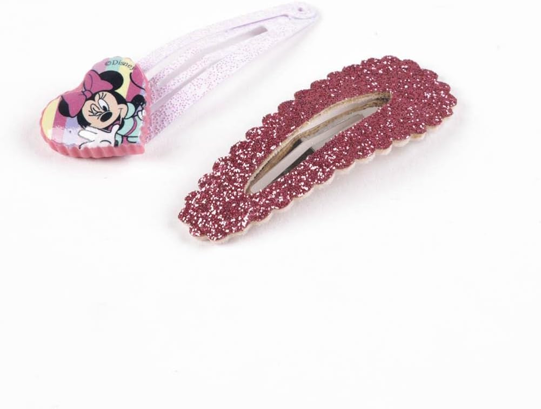 Minnie Mouse Pink Hair Clips Ideal for Hair Decorating with Bow on Top and Glitter Original Product Designed in Spain image number 3