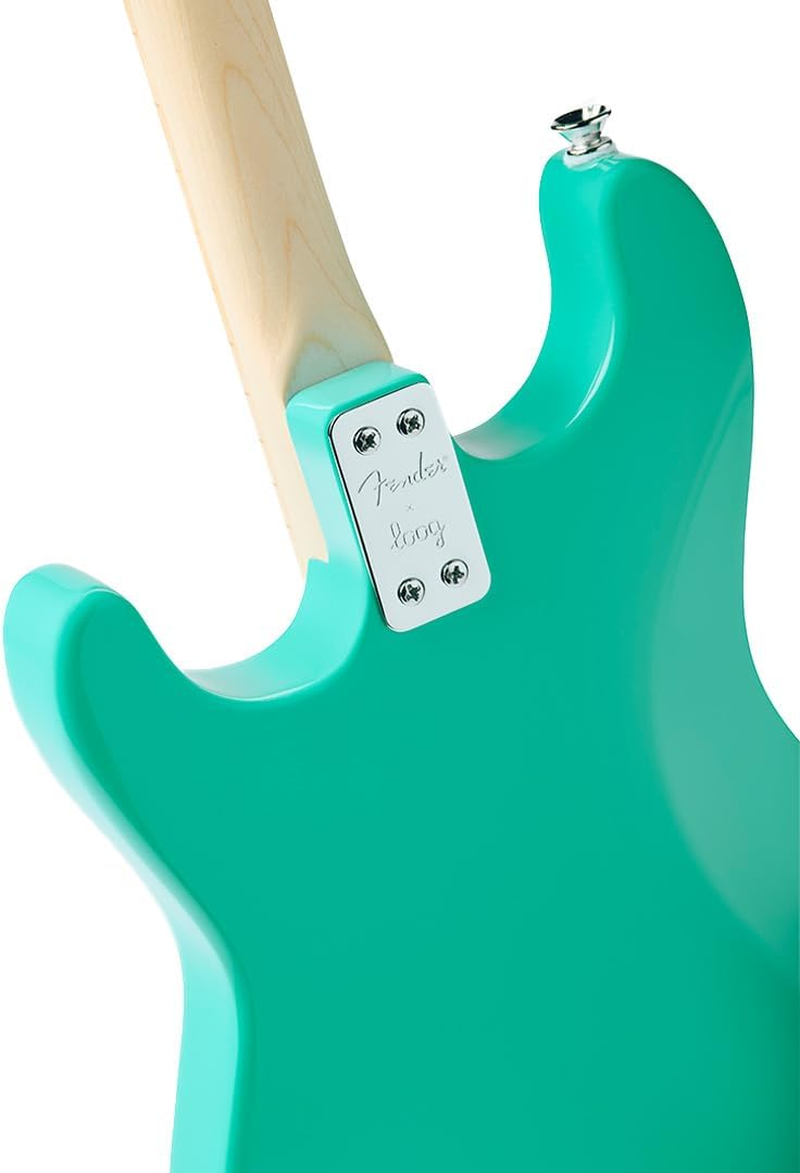 Fender X Loog 3-String Stratocaster Electric Kids Guitar 3 String Beginner Kit (Seafoam Green) image number 3