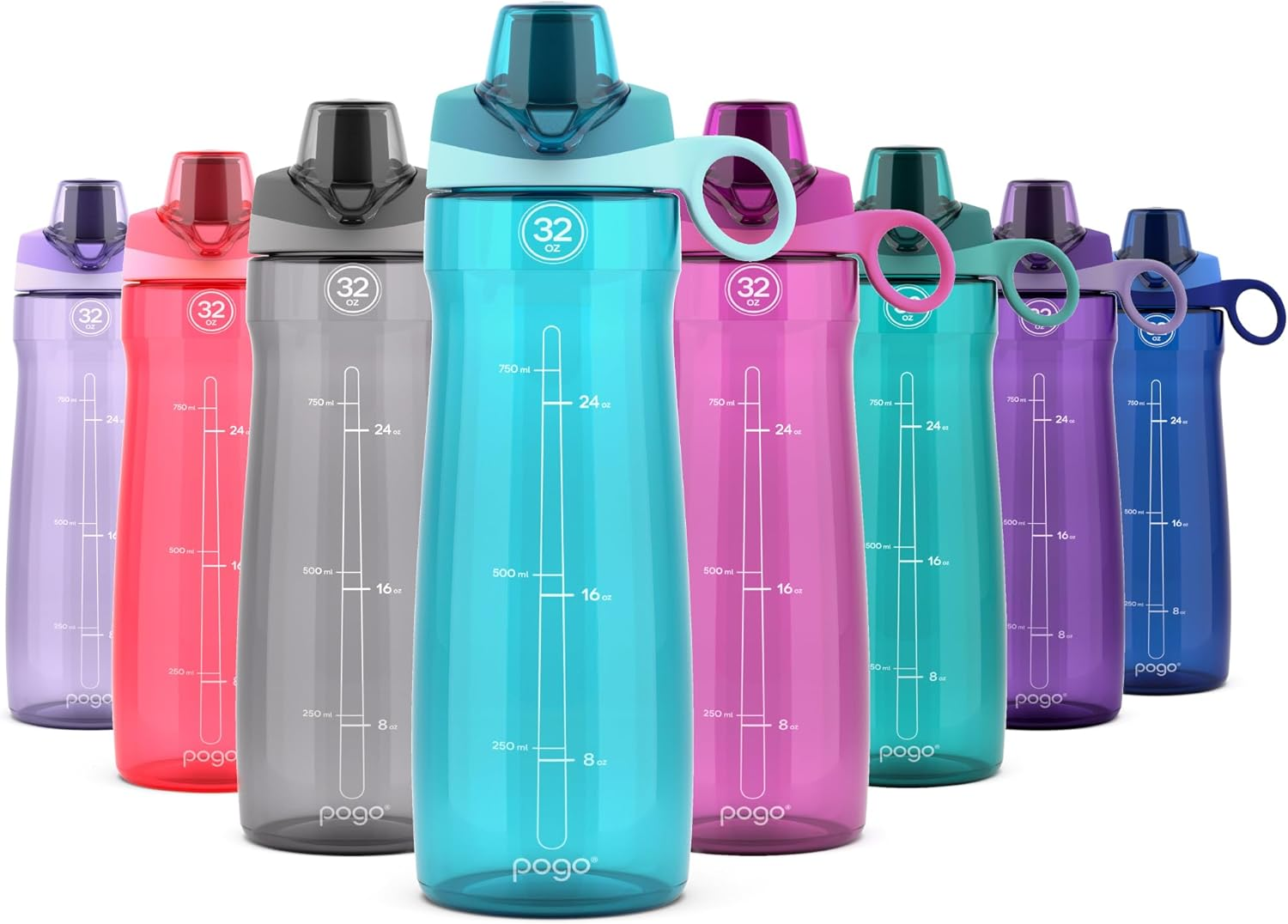 Pogo Bpa-Free Plastic Water Bottle with Chug Lid, 32 Oz.