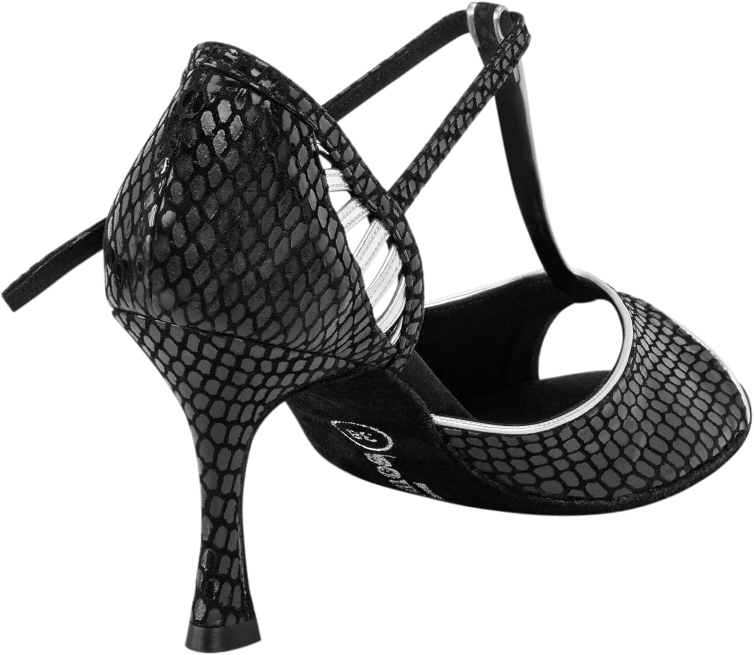 Rummos Valentina Women'S Dance Shoes - Leather Black/Silver - Medium (Normal) - 7 Cm Flare Heel - Made in Portugal, Black Silver image number 5