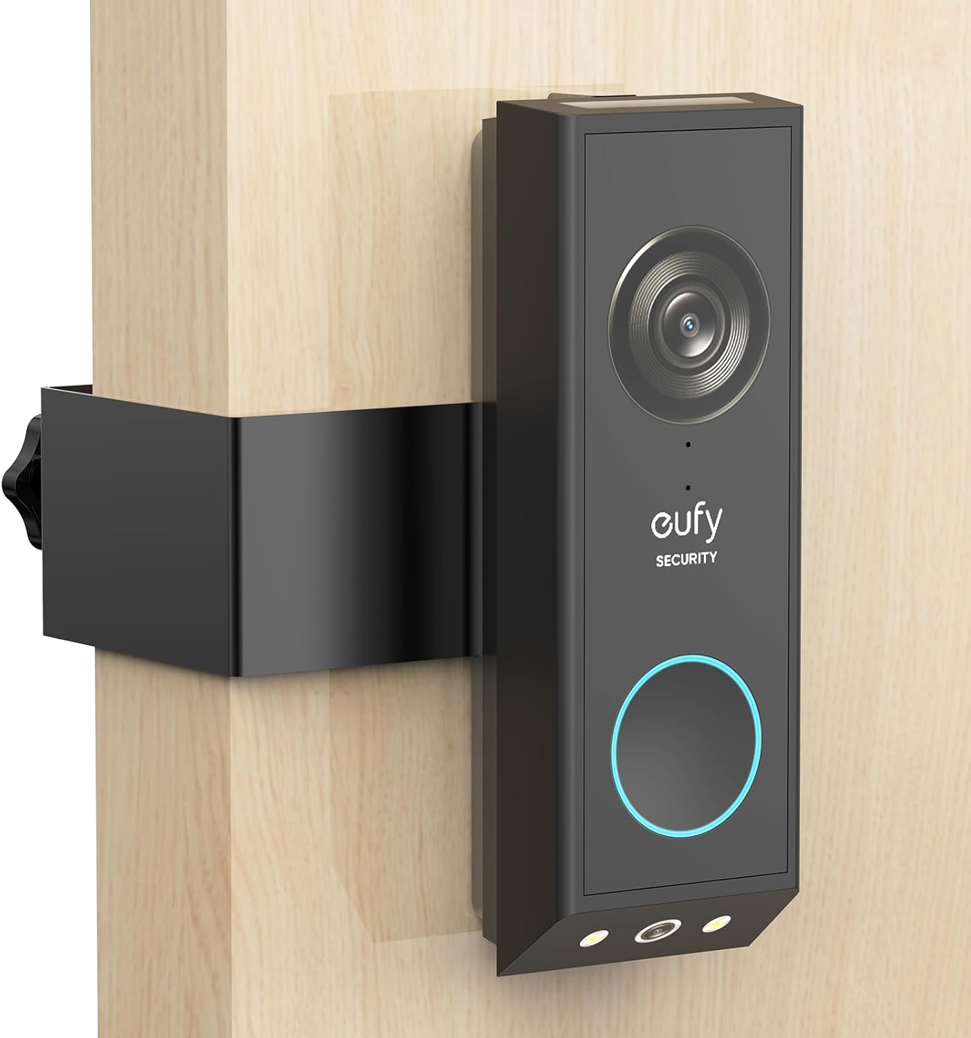 Anti Theft Doorbell Mount for Eufy E340, No-Drill Adjustable Doorbell Camera Mount Compatible with Eufy Doorbell, Not Block Doorbell Sensor, Apartment Doorbell Holder for Renters, Black image number 4