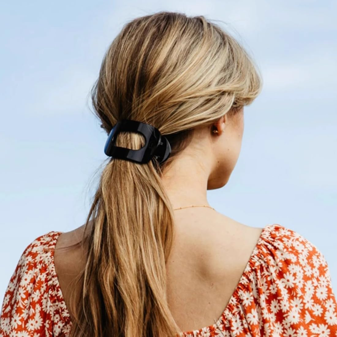 OUDQFCJ Pack of 3 Hair Clips for Women, Flat Hair Clip, Flat Claw Clip, Hair Clips for Thin Hair (Medium Sized) (Leopard Pattern) image number 4