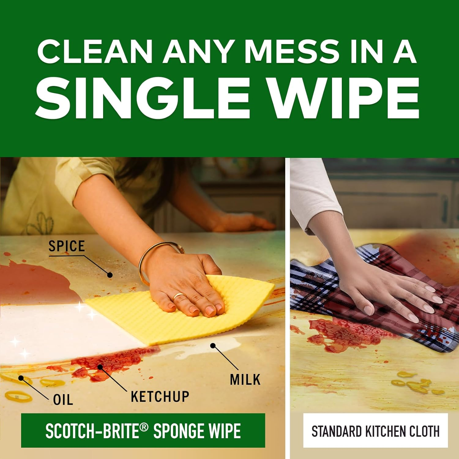 Scotch-Brite Multi-Purpose , Easy to Use Kitchen Cleaning Sponge Wipe (3 -Pieces) image number 1