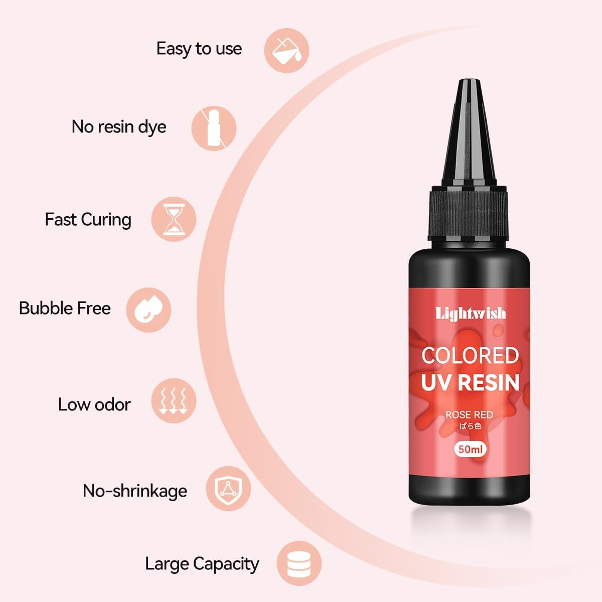 Colored UV Resin,Solid Colors 8 Colos,Odorless & Quick Ultraviolet Curing UV Resin for Small Craft,Jewelry Making,Diy Making, (50G Each) image number 1