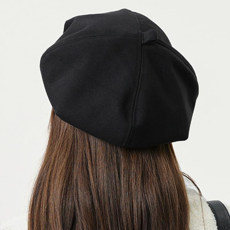 SHERCHPRY Women Beret Hat Black Soft Polyester 10.6 Inch Diameter Warm Beret for Party Casual Daily Wear Stylish Ladies Cap image number 5