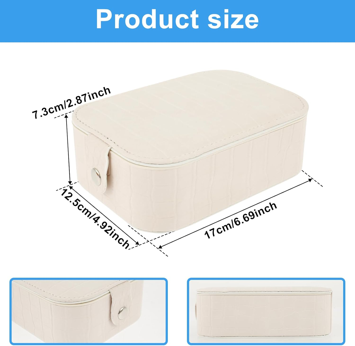 Travel Makeup Bag with LED Light up Mirror, 3 Color LED Adjustable Brightness Travel Cosmetic Bags, 4 Removable Shockproof EVA Partitions Waterproof Makeup Organizer Bag with Lighted Mirror (White) image number 1