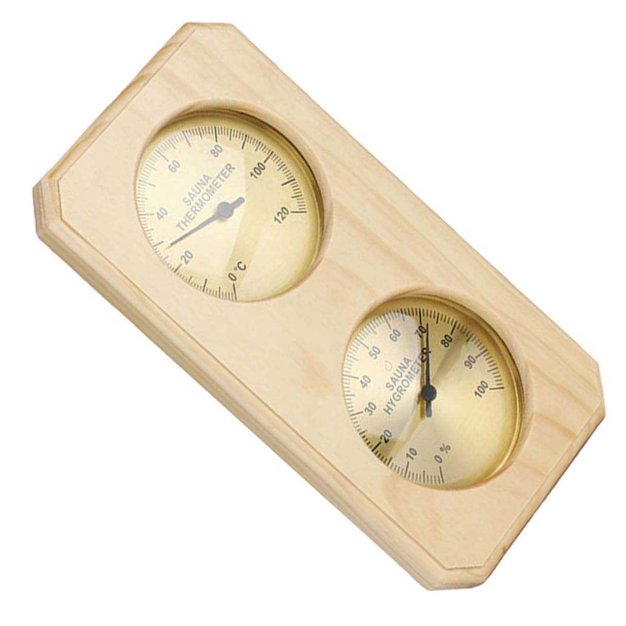 Ifundom High Precision Sauna Thermometer Hygrometer Wood Copper Wall-Mounted Temperature Humidity Gauge for Indoor Sauna and Swimming Pool Use image number 4
