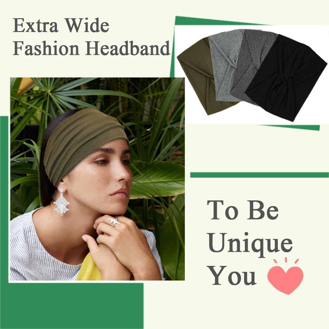 Extra Wide Headbands for Women 7'' Large Headband Twist Head Bands Women'S Hair Band Stretchy Turban Girls Styling Accessories 8 Pack - Solid2 image number 3