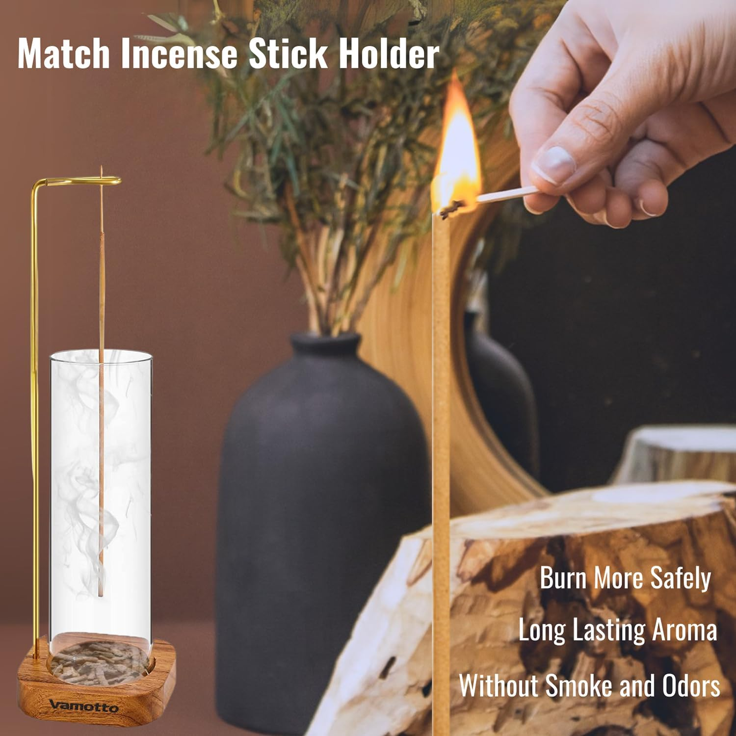 Vamotto 160 Pcs Incense Sticks, 100% Pure Organic Natural Hand Rolled Free from Chemicals-For Church,Aroma Therapy,Relaxation,Incense for Air Purifier, Mind & Spirit (Mixed)