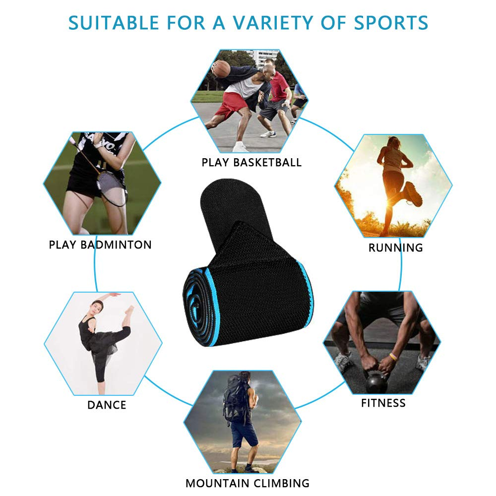 VIPMOON Ankle Brace, 2 Pack Adjustable Ankle Support Breathable Nylon Elastic One Size Fits All Comfortable Ankle Wrap for Sports, Joint Pain, Sprains Fatigue,Protects against Chronic Ankle Strain image number 1