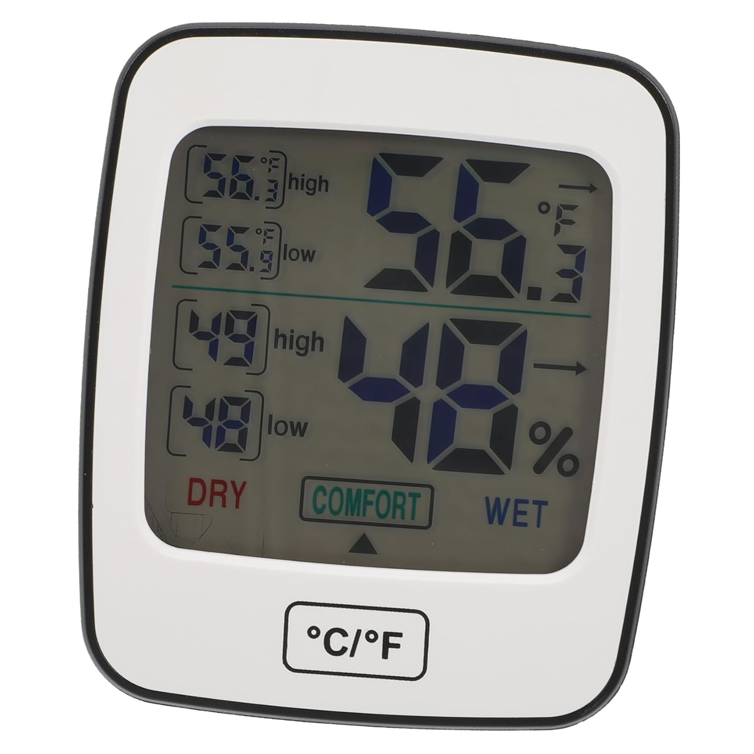 Alasum Digital Temperature and Humidity Monitor with Large Screen Display Indoor Thermohygrometer for Office Multi-Function Hygrometer Thermometer Showing and Calendar Compact Desktop image number 1