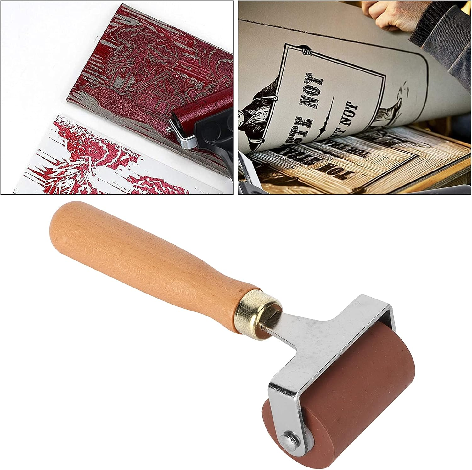 Soft Flexible Rubber Roller Craft Stamping Brayers Art Craft Roller, Rubber Brayer Roller for Printmaking Scrapbooks Ink Distribution (5Cm) image number 1