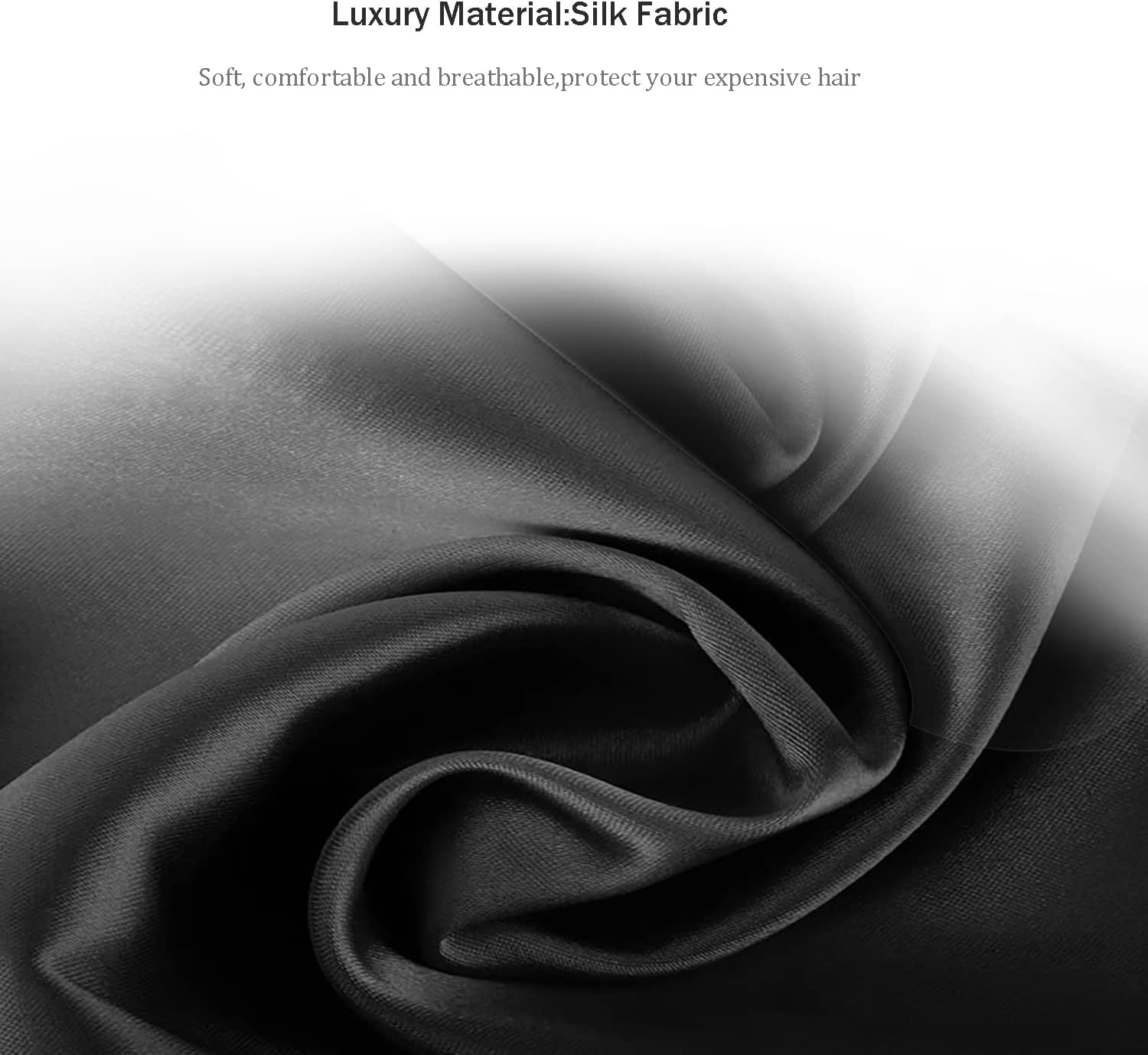 Amamba Shower Caps, Silk Lined Shower Cap for Women,Reusable,Adjustable Size, Washable & Waterproof,Large Satin Shower Cap-Black image number 3