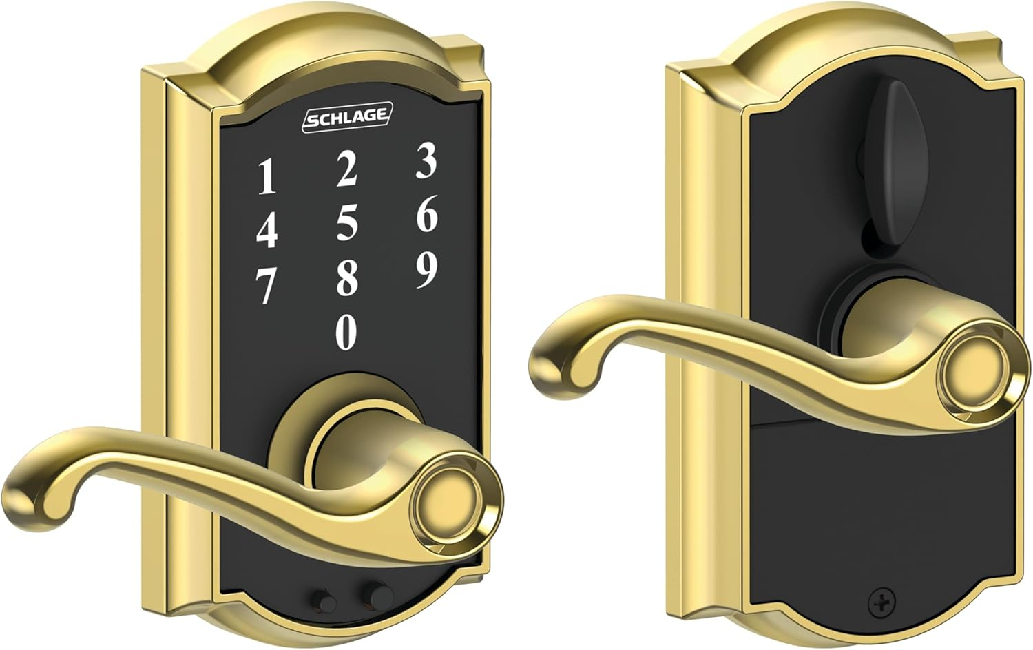 Schlage Touch&trade; FE695 Century Lock with Latitude Lever, Satin Nickel