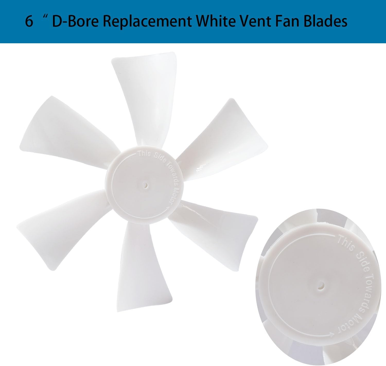 6" RV Vent Fan Blades Replacement, 12V D-Shaft RV Bathroom Vent Fan Fits for Bathroom RV Camper Roof Vents & Range Hoods image number 5