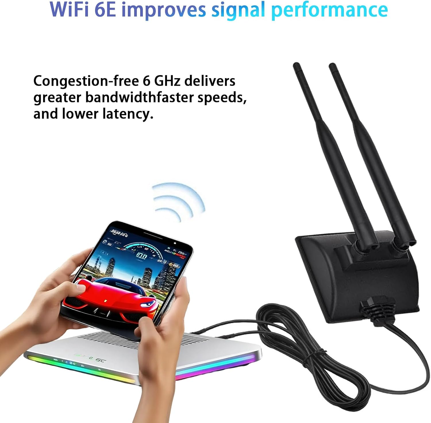 AQTAQ Wifi Antenna 2.4Ghz 5Ghz Dual Band Frequency Magnetic 6Dbi RP-SMA Adapter for WLAN PCI Wifi Cards Wireless Router Bluetooth Dlink PCI-E Wifi Network Card USB Wifi Adapter Wireless Router image number 3