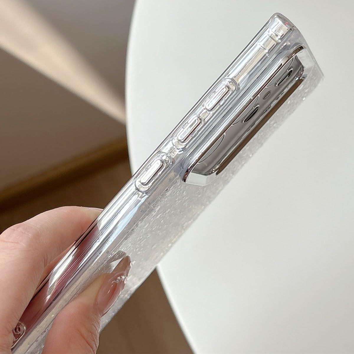 FORZARMOR for Oppo A5 5G (6.67 Inch) Global Version Case, Bling Glitter Fashion Silver Foil Sequins, Inner Airbag Shockproof Transparent Soft Cover (For Oppo A5) image number 3