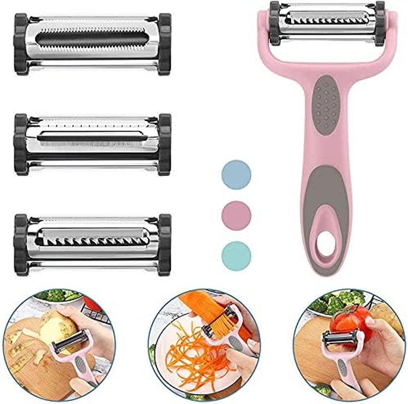 Y-Shape Peeler Fruit Vegetable Carrot Potato Peeler Slicer,Multifunctional Veggie and Fruit Peeler,3-In-1 Vegetable Peeler,3 in 1 Peeler Slice Julienne Peeler,Durable Y-Shaped Stainless Steel Peeler