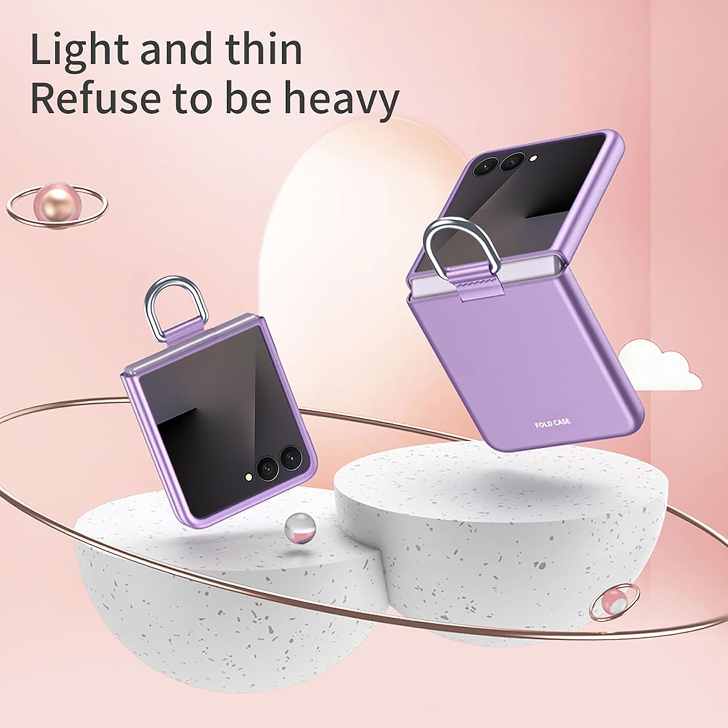 ILING Case for Samsung Galaxy Z Flip 7 5G (Z Flip7 5G) Cover, PC Shockproof Cover, Compatible with Samsung Galaxy Z Flip 7 5G (Z Flip7 5G) Ultra-Thin Matte Phone Case with Ring (Purple) image number 4