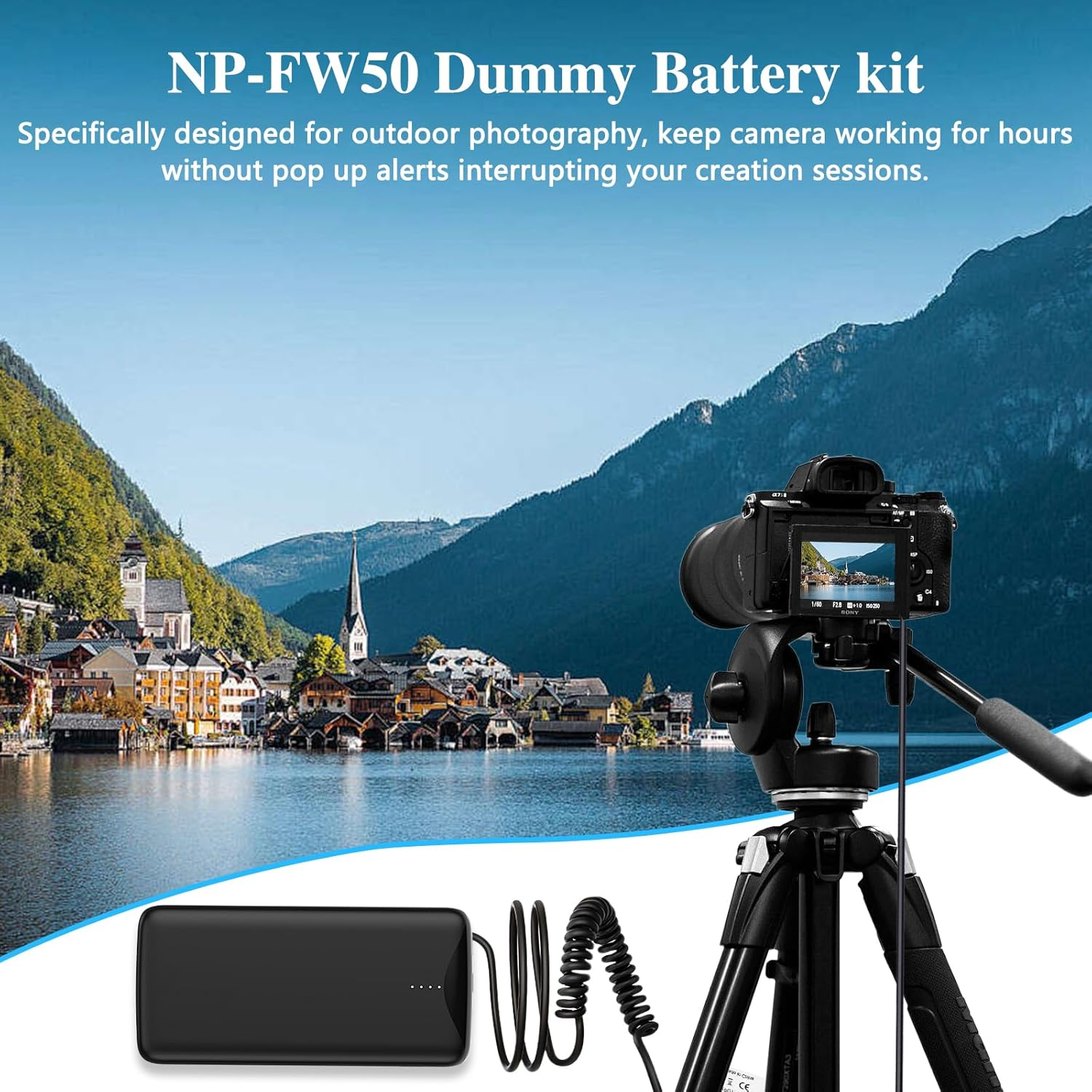 Tectra USB-C PD to AC PW20 NP-FW50 Dummy Battery, Continuous Power Supply for Sony Alpha ZV-E10 A6000 A5100 A6100 A6300 A6500 A7 A7II A7S A7SII RX10 II IV Cameras image number 2