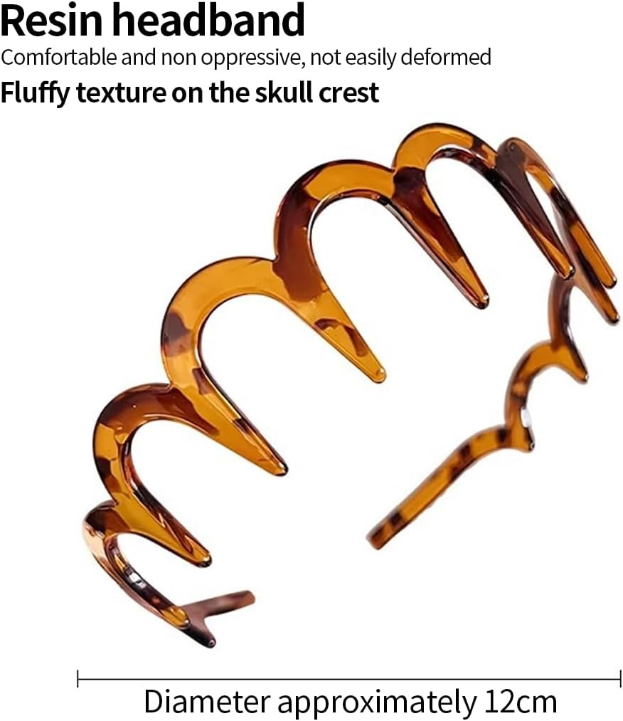 OUDQFCJ Pack of 4 Shark Teeth Hair Comb Hairband Ripple Plastic Headband Makeup Hair Band Sport Fitness Women and Girls Daily image number 4